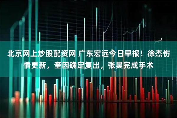 北京网上炒股配资网 广东宏远今日早报！徐杰伤情更新，奎因确定复出，张昊完成手术